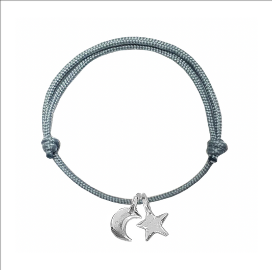 Moon & Star Rope Bracelet